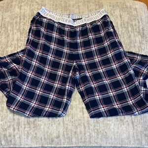 Hollister Plaid Pajama Shorts - Navy and White